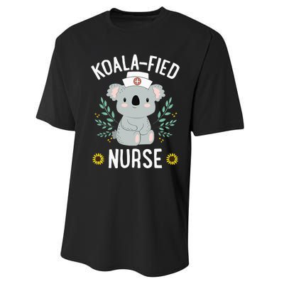 KoalaFied Nurse Cute Koala Bear Lover Sunflower Performance Sprint T-Shirt