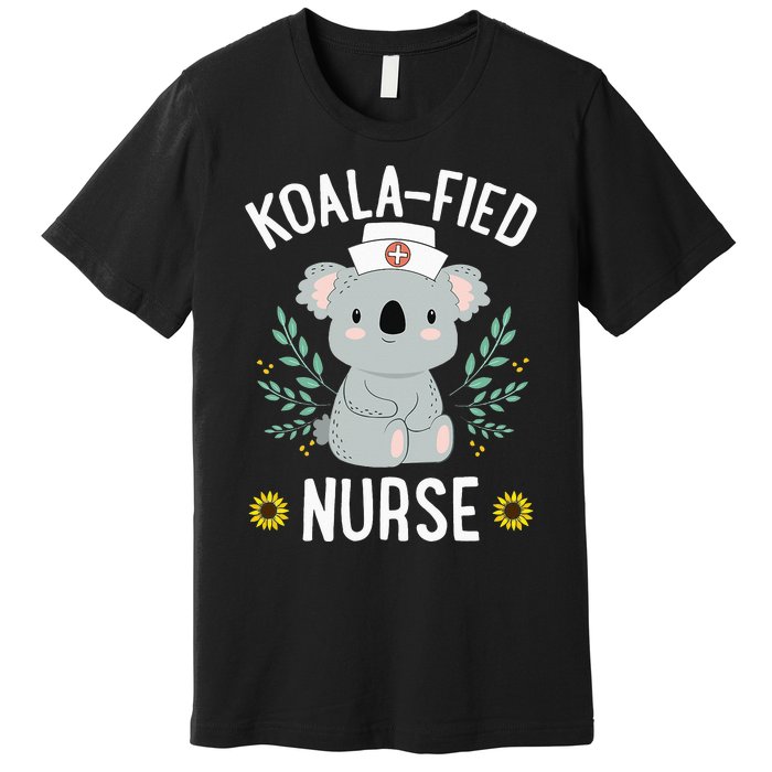 KoalaFied Nurse Cute Koala Bear Lover Sunflower Premium T-Shirt