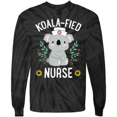 KoalaFied Nurse Cute Koala Bear Lover Sunflower Tie-Dye Long Sleeve Shirt