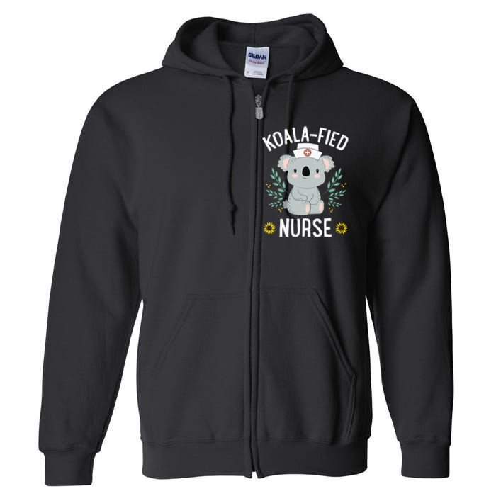 KoalaFied Nurse Cute Koala Bear Lover Sunflower Full Zip Hoodie