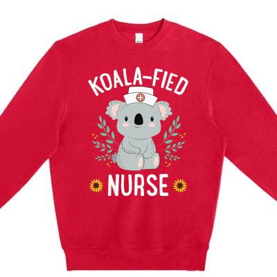 KoalaFied Nurse Cute Koala Bear Lover Sunflower Premium Crewneck Sweatshirt