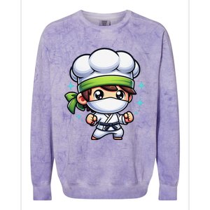 Kitchen Ninja Chef Cook Ninja Colorblast Crewneck Sweatshirt