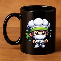 Kitchen Ninja Chef Cook Ninja 11oz C Handle Ceramic Mug