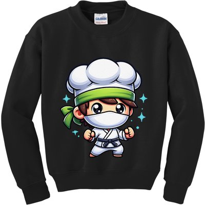 Kitchen Ninja Chef Cook Ninja Kids Sweatshirt