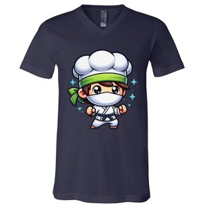 Kitchen Ninja Chef Cook Ninja V-Neck T-Shirt