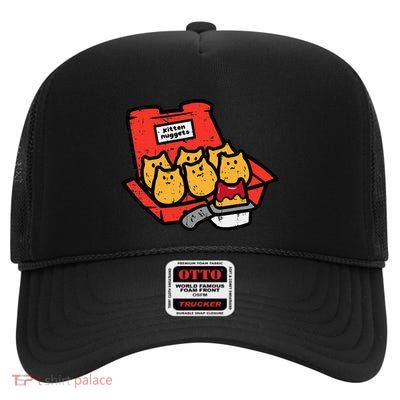 Kitten Nuggets Cute Fast Food Cat Food Lover High Crown Mesh Back Trucker Hat
