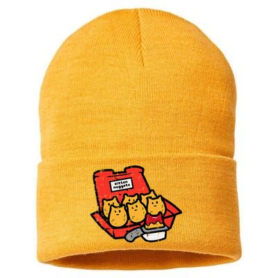 Kitten Nuggets Cute Fast Food Cat Food Lover Sustainable Knit Beanie