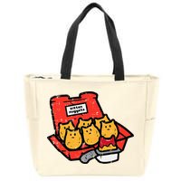 Kitten Nuggets Cute Fast Food Cat Food Lover Zip Tote Bag