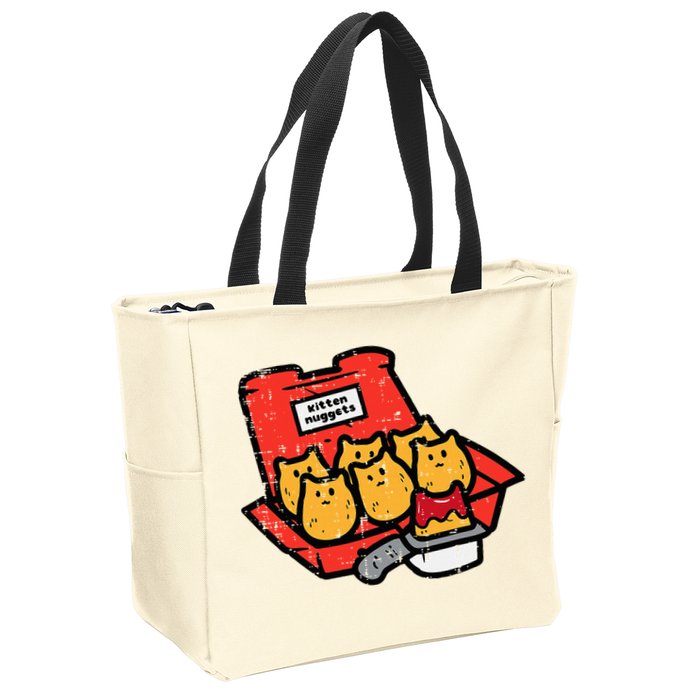 Kitten Nuggets Cute Fast Food Cat Food Lover Zip Tote Bag