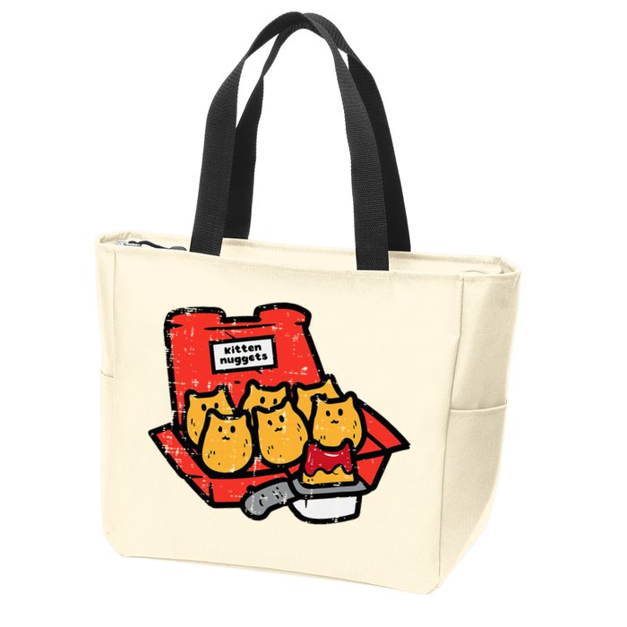 Kitten Nuggets Cute Fast Food Cat Food Lover Zip Tote Bag