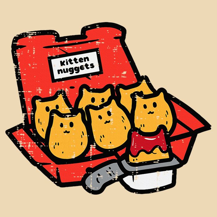 Kitten Nuggets Cute Fast Food Cat Food Lover Zip Tote Bag