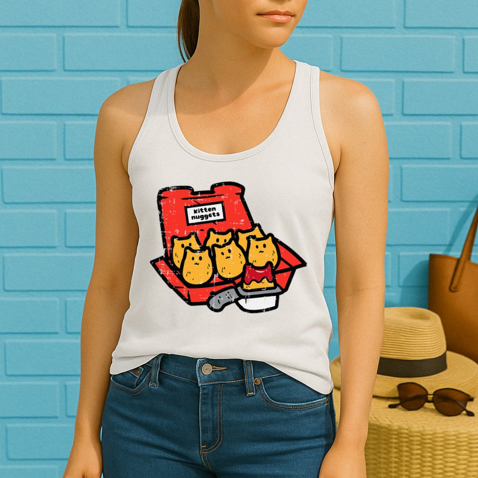 Kitten Nuggets Cute Fast Food Cat Food Lover Womens Tank Top