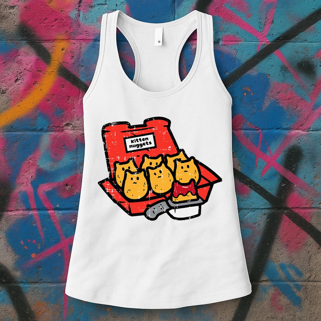 Kitten Nuggets Cute Fast Food Cat Food Lover Womens Tank Top