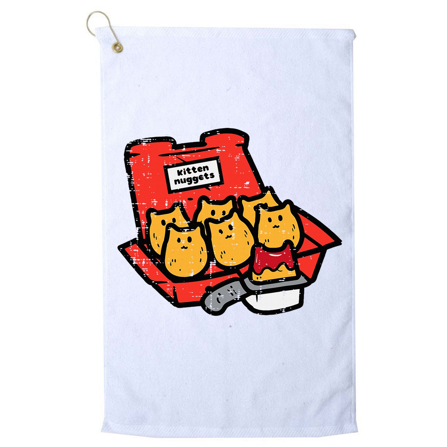 Kitten Nuggets Cute Fast Food Cat Food Lover Golf Towel