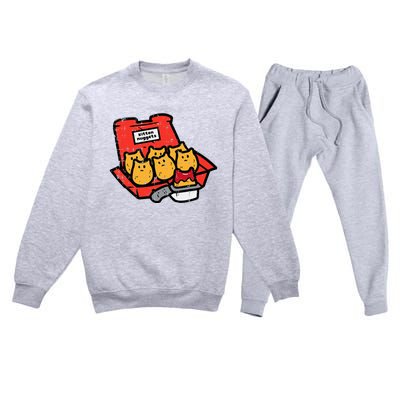 Kitten Nuggets Cute Fast Food Cat Food Lover Premium Crewneck Sweatsuit Set