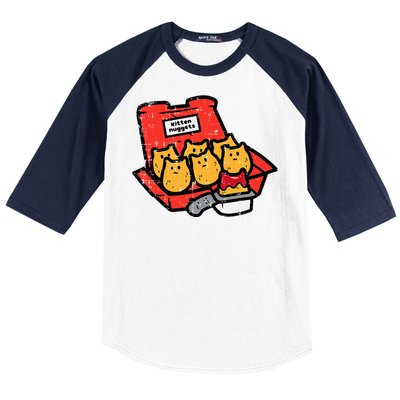 Kitten Nuggets Cute Fast Food Cat Food Lover Baseball Sleeve Shirt