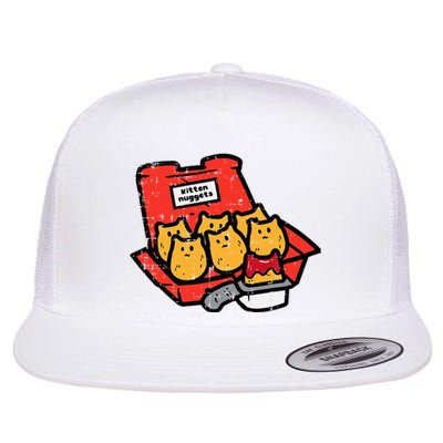 Kitten Nuggets Cute Fast Food Cat Food Lover Flat Bill Trucker Hat