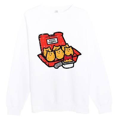 Kitten Nuggets Cute Fast Food Cat Food Lover Premium Crewneck Sweatshirt