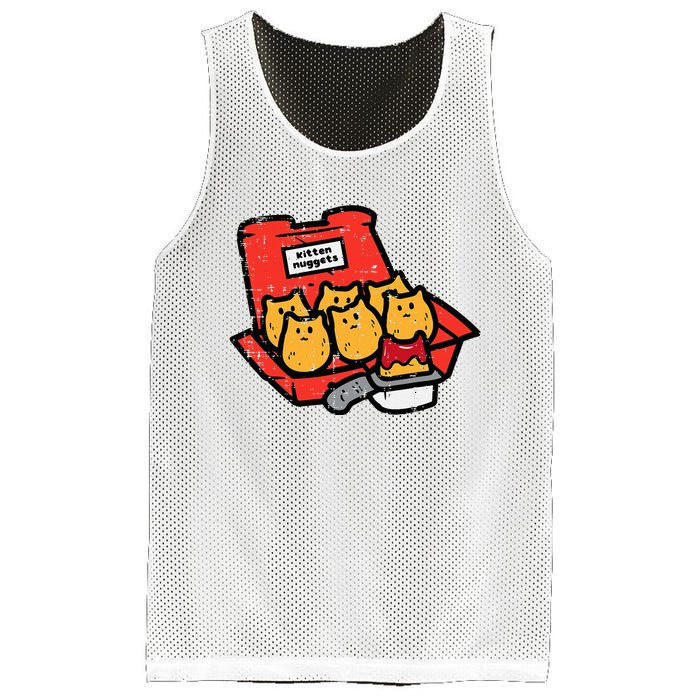 Kitten Nuggets Cute Fast Food Cat Food Lover Mesh Reversible Basketball Jersey Tank