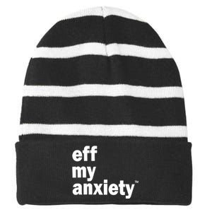 Kimberly Nichols Eff My Anxiety Striped Beanie with Solid Band