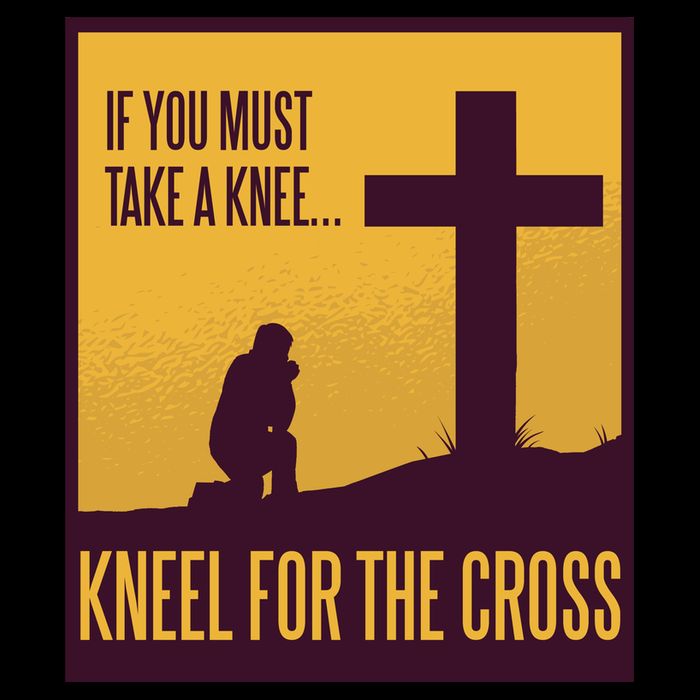 Kneel For The Cross Christian Button