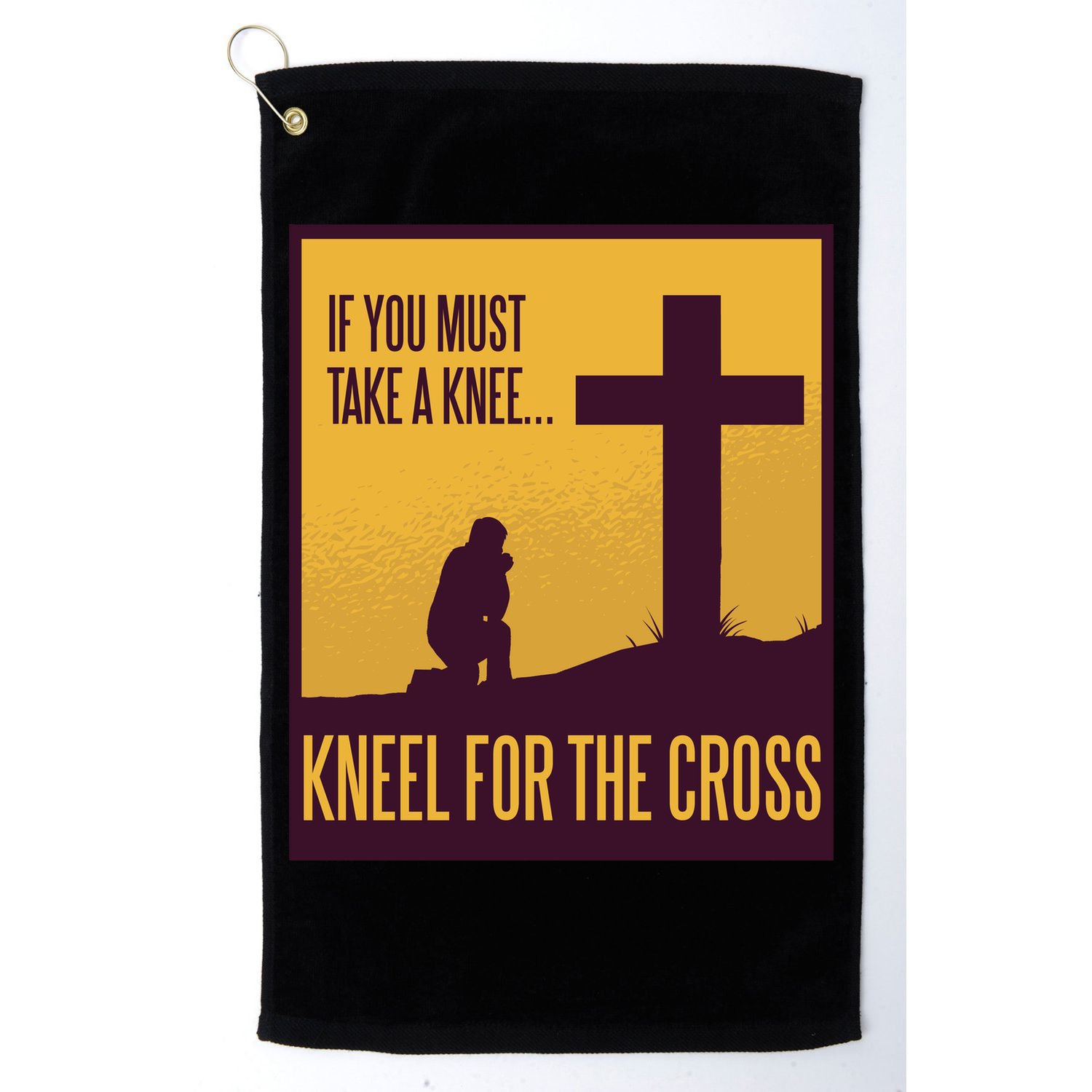 Kneel For The Cross Christian Golf Towel