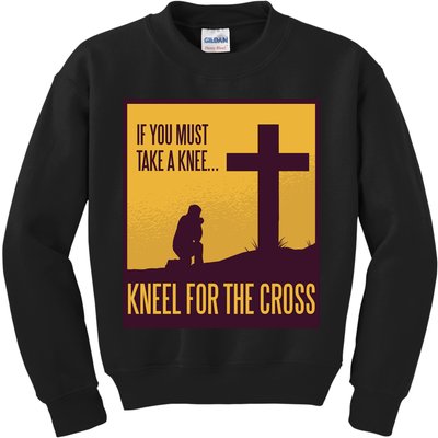 Kneel For The Cross Christian Kids Sweatshirt