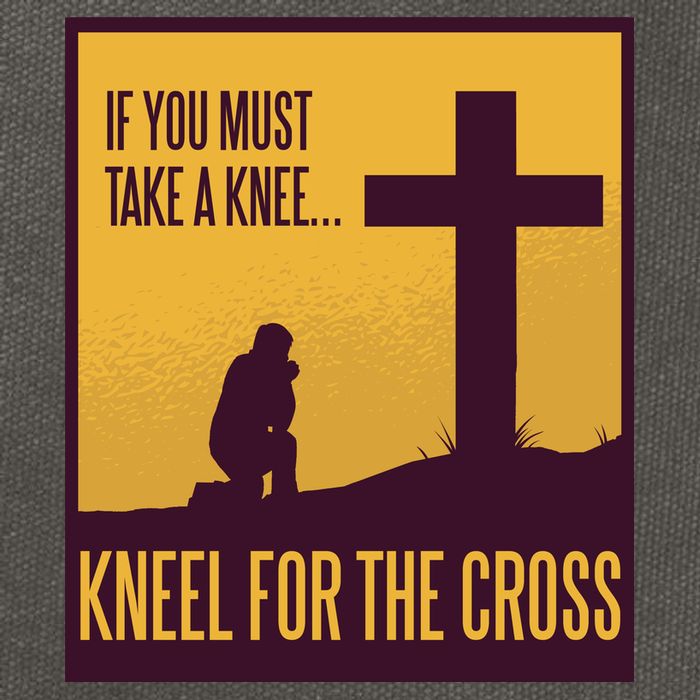 Kneel For The Cross Christian Cotton Canvas Backpack