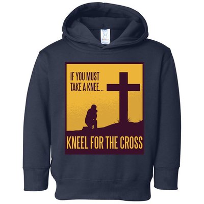 Kneel For The Cross Christian Toddler Hoodie