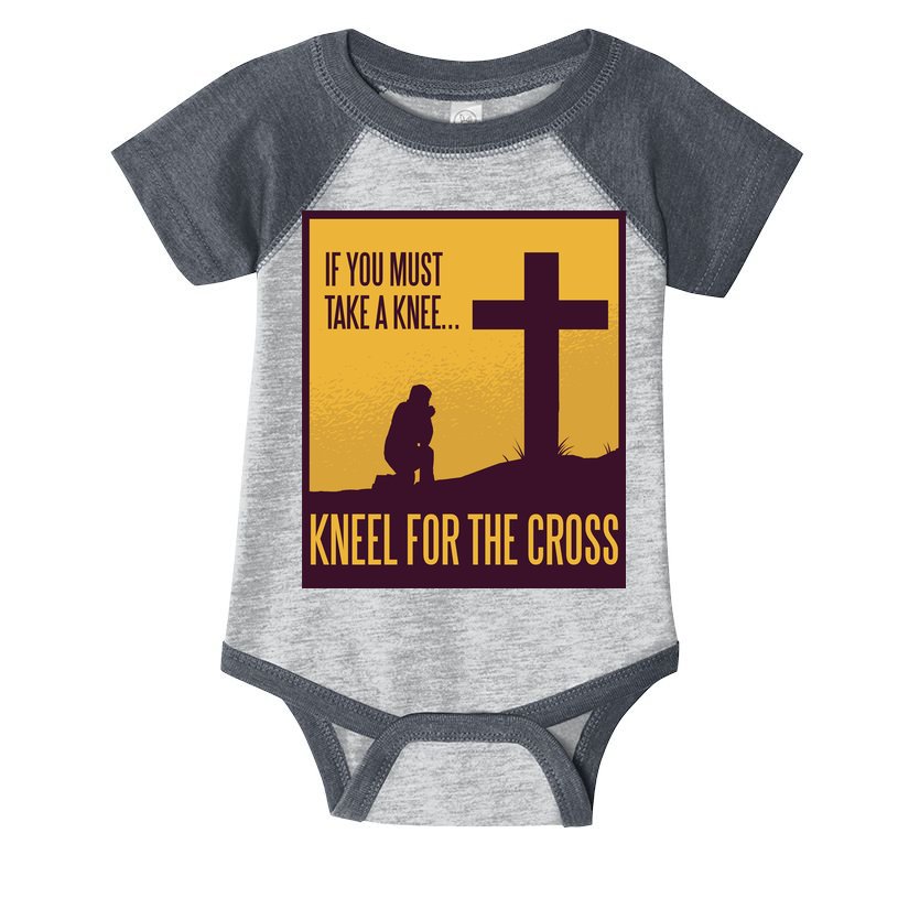 Kneel For The Cross Christian Infant Baby Jersey Bodysuit
