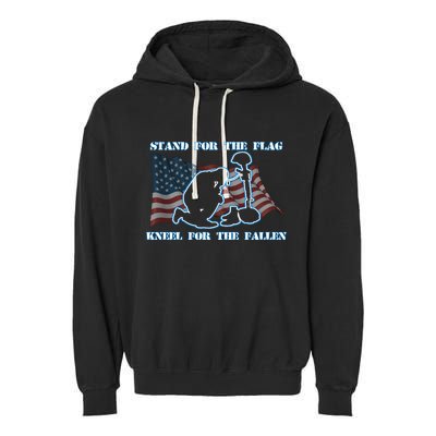 Kneel For The Fallen US Troops Garment-Dyed Fleece Hoodie
