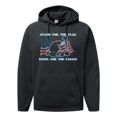 Kneel For The Fallen US Troops Performance Fleece Hoodie