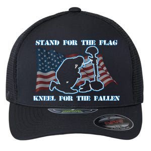 Kneel For The Fallen US Troops Flexfit Unipanel Trucker Cap