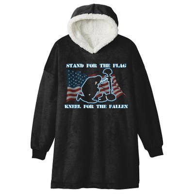 Kneel For The Fallen US Troops Hooded Wearable Blanket