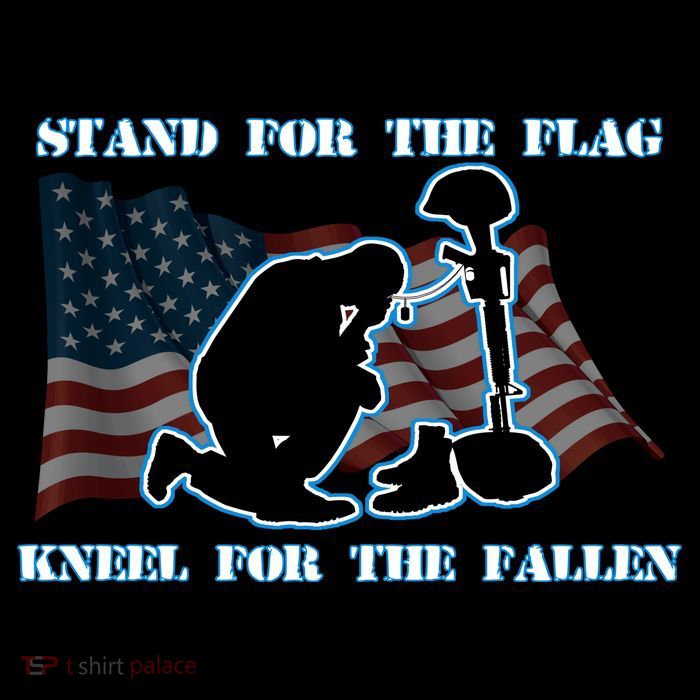 Kneel For The Fallen US Troops Button