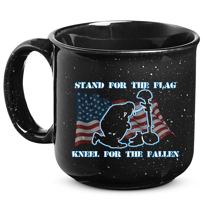 Kneel For The Fallen US Troops 15oz Campfire Ceramic Mug