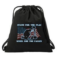 Kneel For The Fallen US Troops Drawstring Bag
