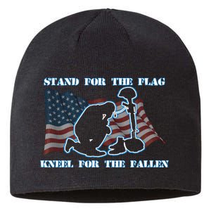 Kneel For The Fallen US Troops Sustainable Beanie