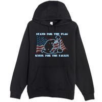 Kneel For The Fallen US Troops Premium Pullover Hoodie