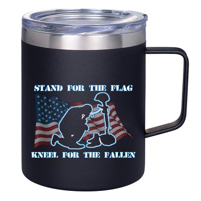 Kneel For The Fallen US Troops 12oz Stainless Steel Coffee Mug