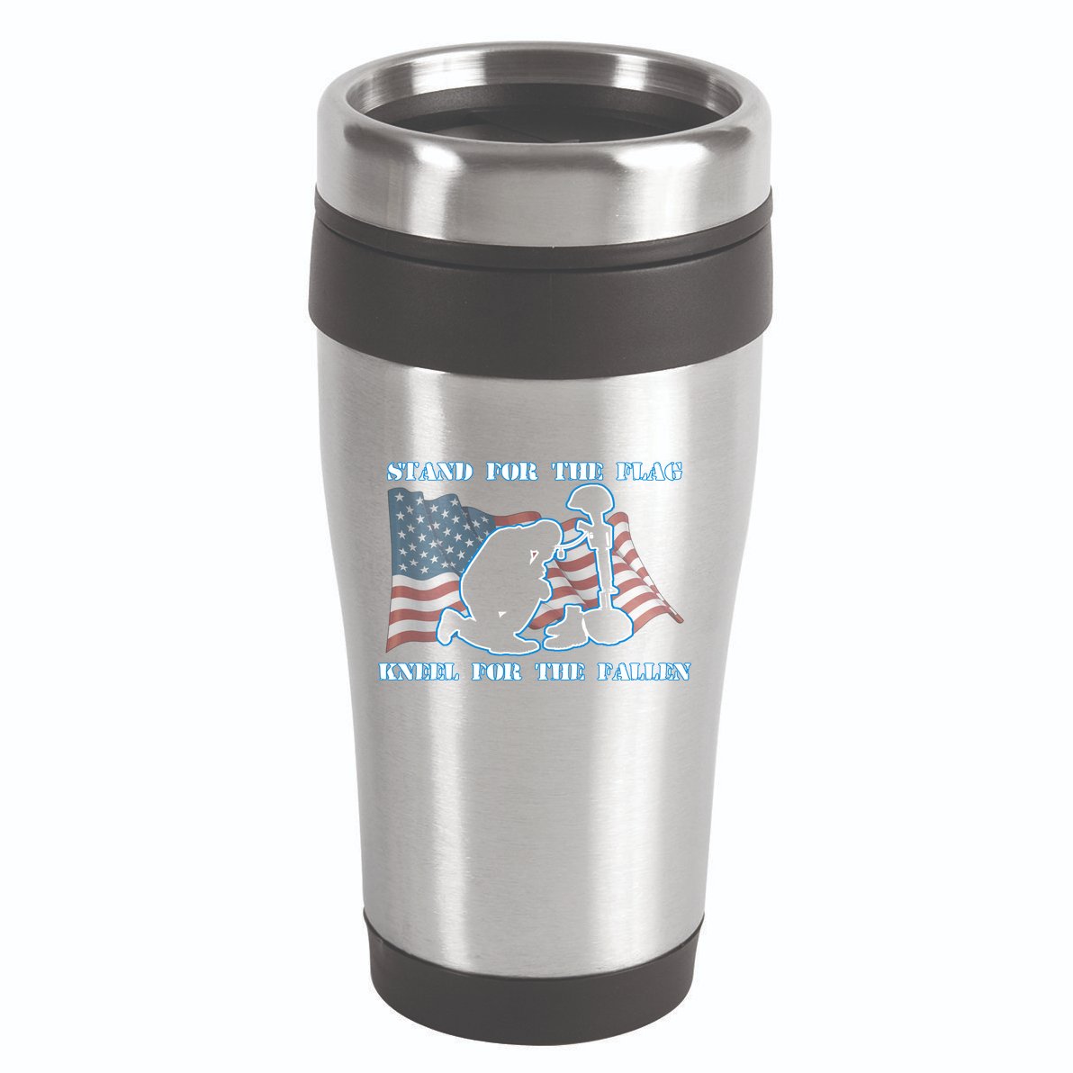 Kneel For The Fallen US Troops 16oz Travel Tumbler