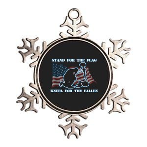 Kneel For The Fallen US Troops Metallic Star Ornament