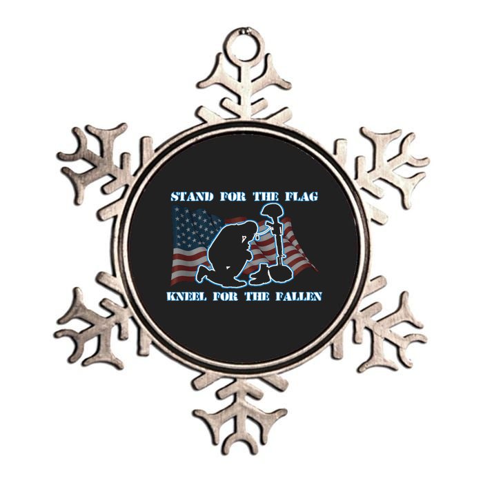 Kneel For The Fallen US Troops Metallic Star Ornament