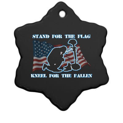 Kneel For The Fallen US Troops Ceramic Star Ornament