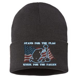 Kneel For The Fallen US Troops Sustainable Knit Beanie