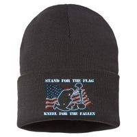 Kneel For The Fallen US Troops Sustainable Knit Beanie