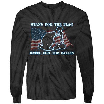 Kneel For The Fallen US Troops Tie-Dye Long Sleeve Shirt