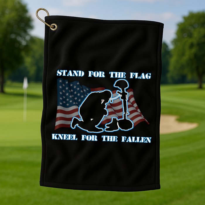 Kneel For The Fallen US Troops Golf Towel