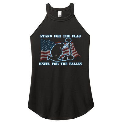 Kneel For The Fallen US Troops Women's Perfect Tri Rocker Tank