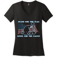 Kneel For The Fallen US Troops Women's V-Neck T-Shirt